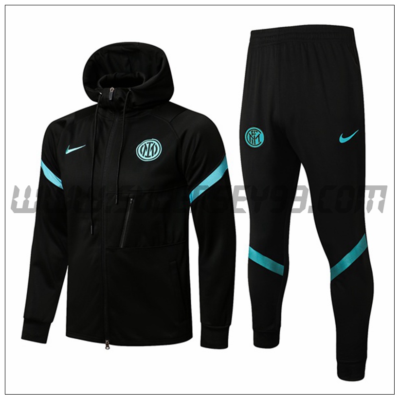 Chaqueta con Capucha Chandal del Inter Milan Verde/Negro 2021 2022