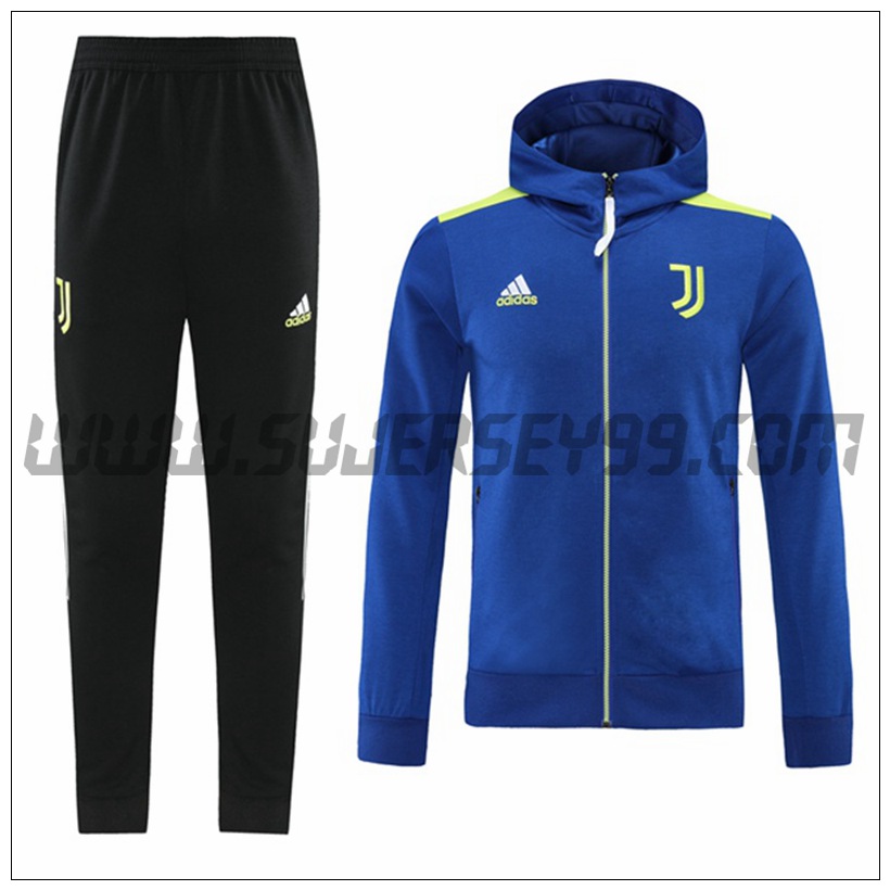 Chaqueta con Capucha Chandal del Juventus Verde/Azul 2021 2022