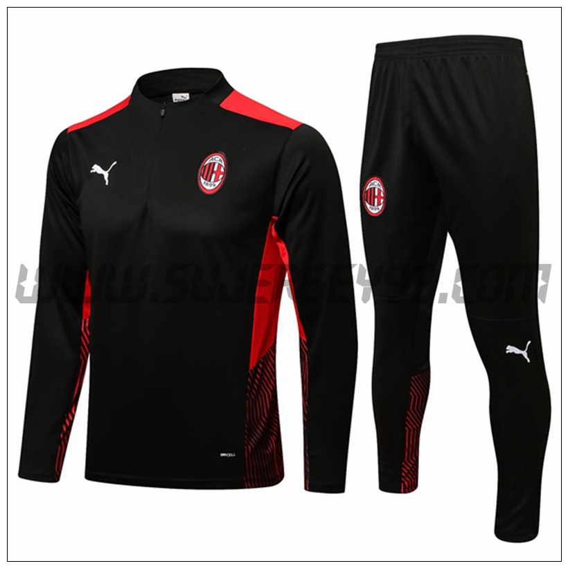 Chandal del AC Milan Negro/Rojo 2021 2022