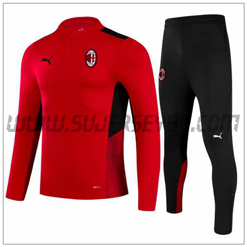 Chandal del AC Milan Rojo/Negro 2021 2022