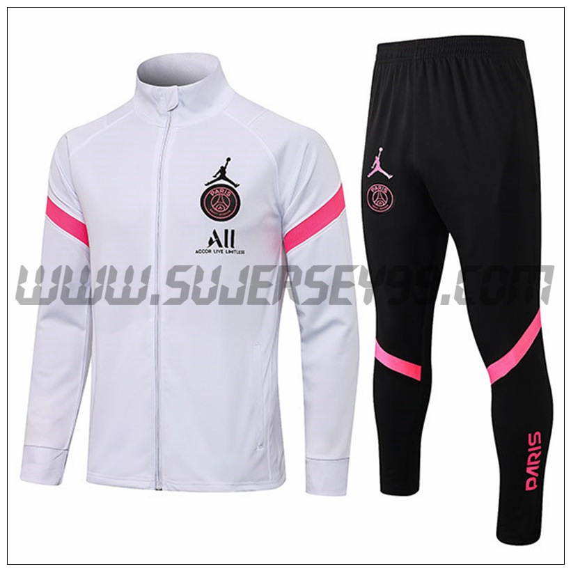 Chaqueta Chandal del Jordan PSG Blanco/Rosa 2021 2022