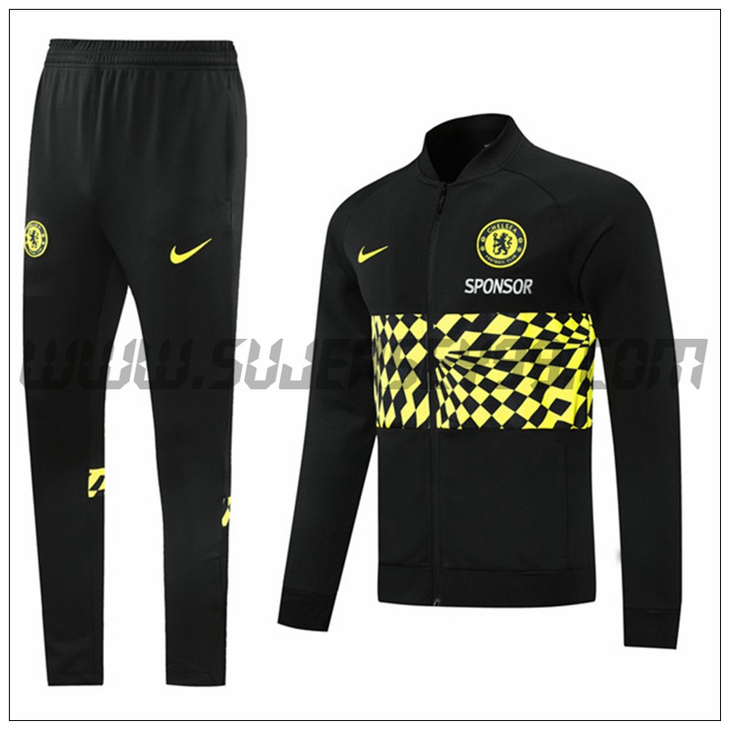 Chaqueta Chandal del FC Chelsea Negro/Amarillo 2021 2022