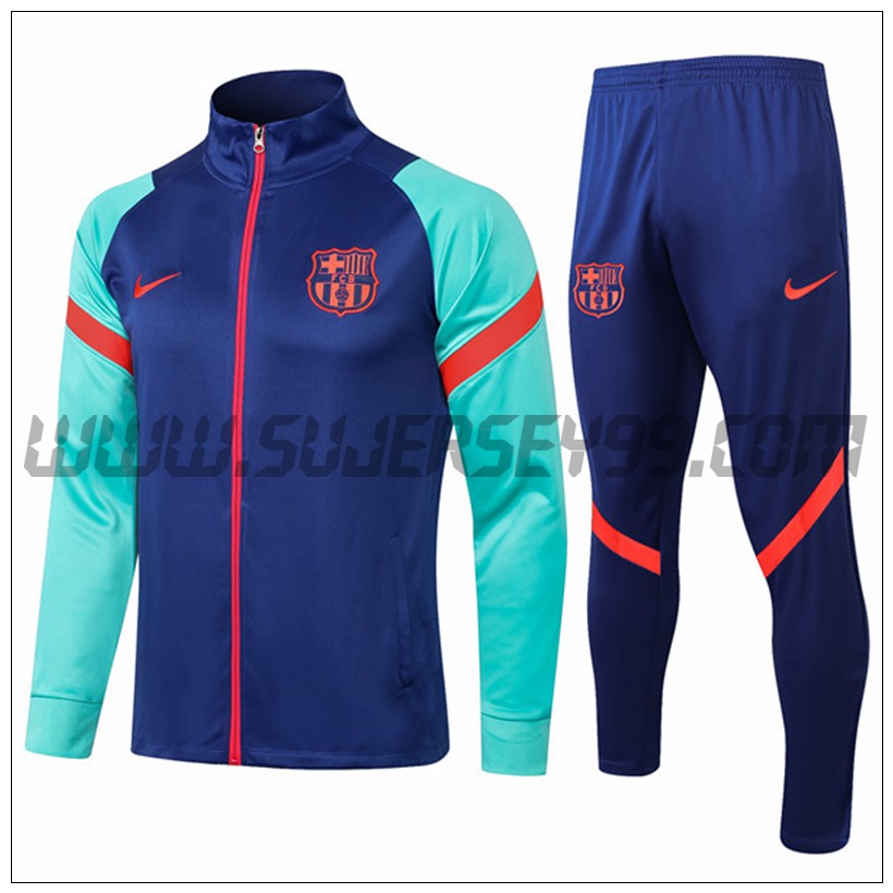 Chaqueta Chandal del FC Barcelona Azul/Verde 2021 2022