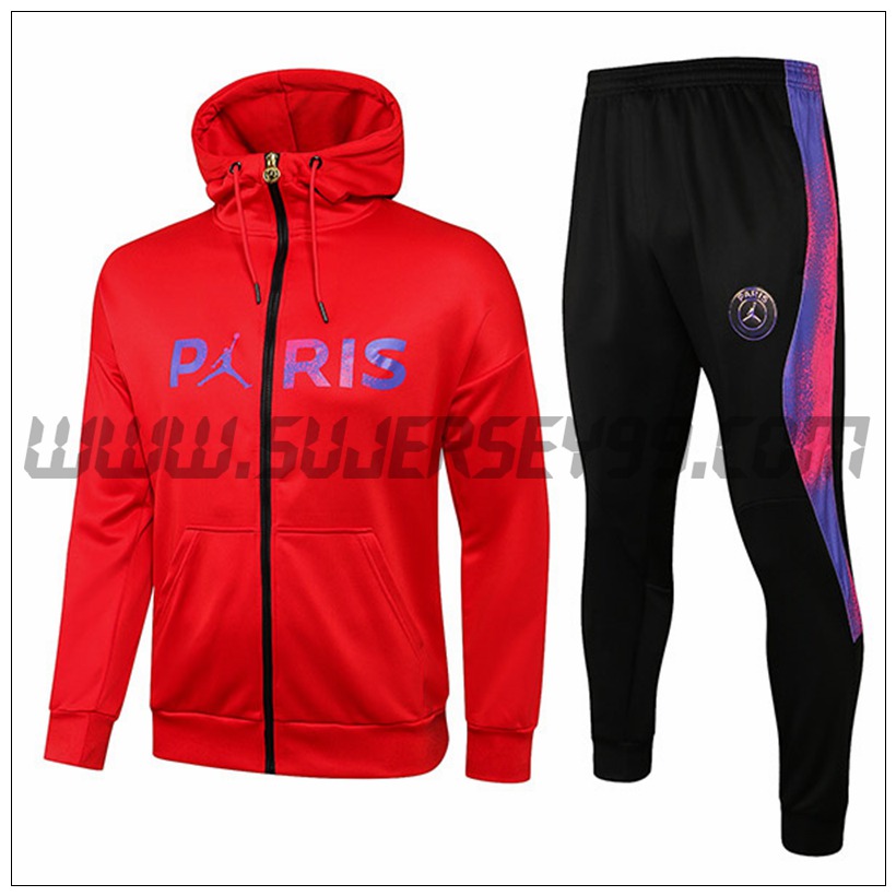 Chaqueta con Capucha Chandal del Jordan PSG Rojo 2021 2022