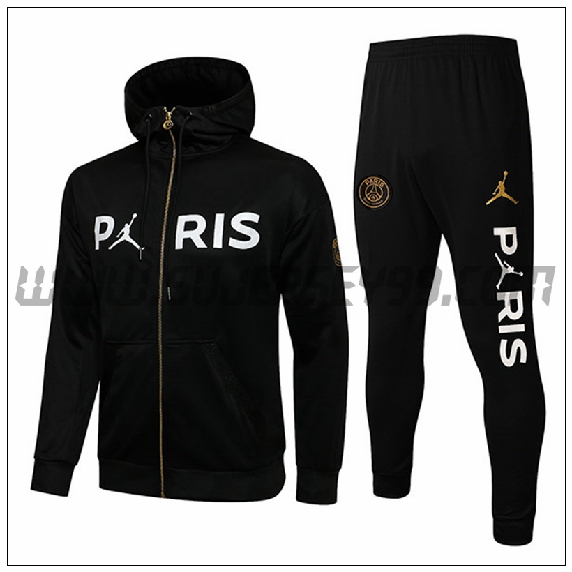 Chaqueta con Capucha Chandal del Jordan PSG Negro/Blanco 2021 2022