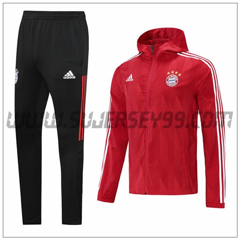 Chaqueta con Capucha Chandal del Bayern Munich Rojo 2021 2022