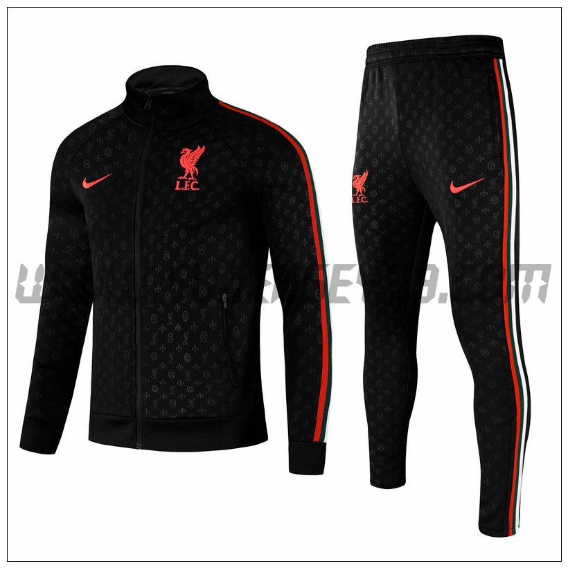 Chaqueta Chandal del FC Liverpool Negro/Blanco 2021 2022