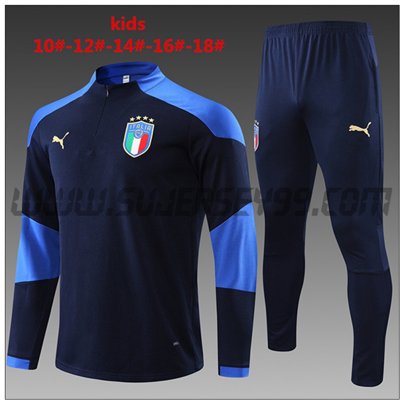 Chandal del Italia Ninos Azul Marino 2021 2022