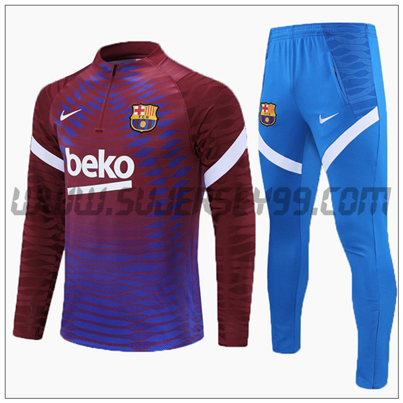 Chandal del FC Barcelona Ninos Azul/Rojo 2021 2022