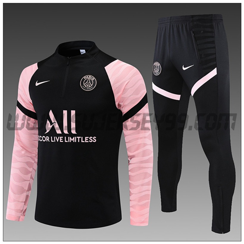 Chandal del Jordan PSG Ninos Negro/Rosa 2021 2022