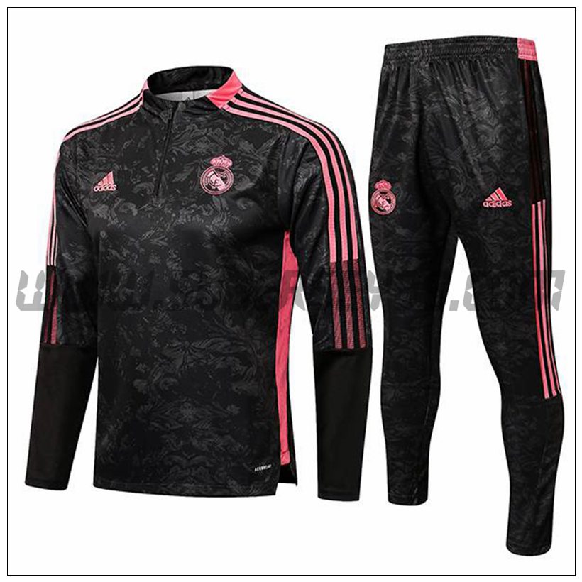 Chandal del Real Madrid Ninos Negro/Rosa 2021 2022