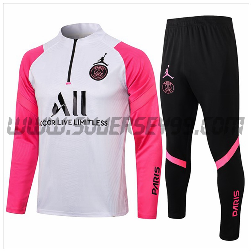 Chandal del Jordan PSG Ninos Blanco/Rosa 2021 2022