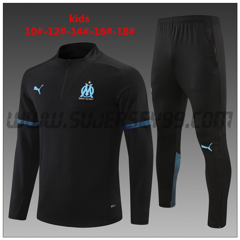 Chandal del Marsella OM Negro/Azul 2021 2022