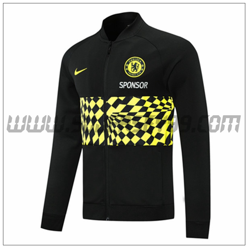 Chaqueta Futbol FC Chelsea Negro/Amarillo 2021 2022