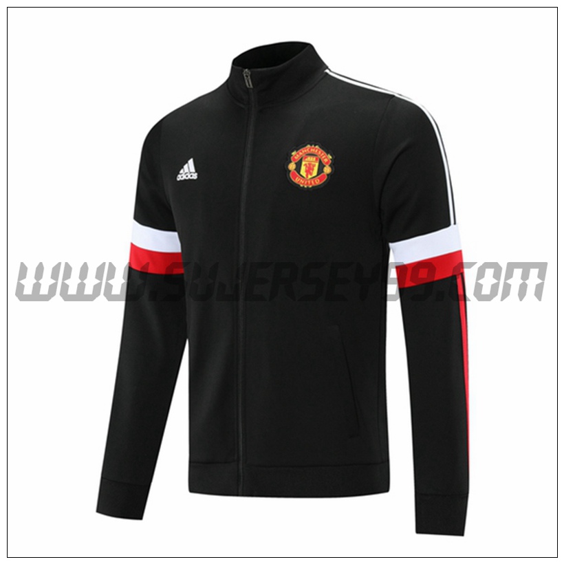 Chaqueta Futbol Manchester United Negro/Blanco 2021 2022