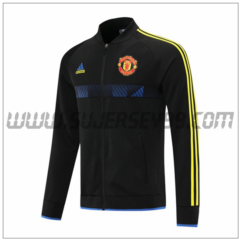 Chaqueta Futbol Manchester United Negro/Amarillo 2021 2022