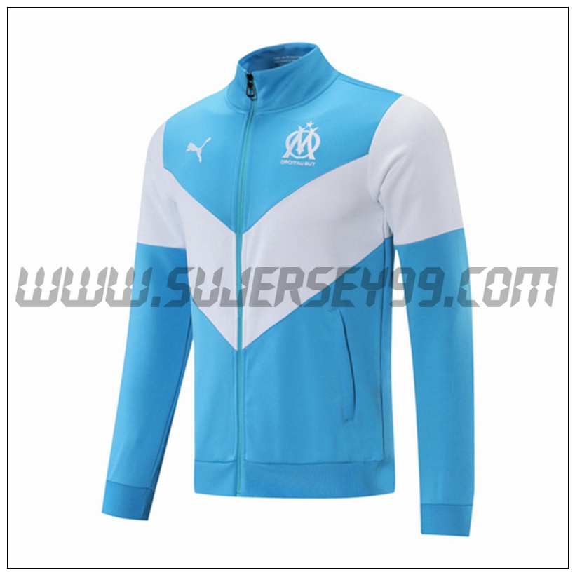 Chaqueta Futbol Marsella OM Blanco/Azul 2021 2022