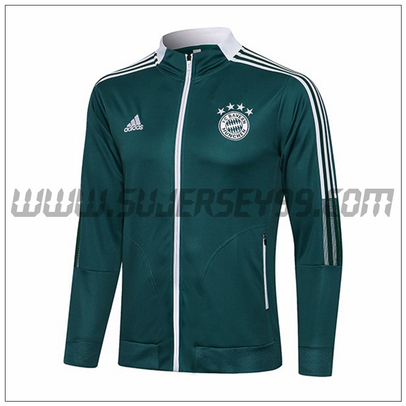 Chaqueta Futbol Bayern Munich Verde Oscuro 2021 2022