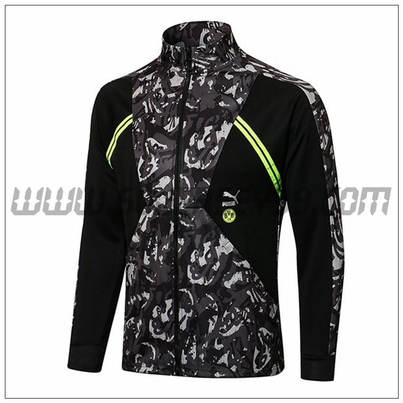 Chaqueta Futbol Dortmund BVB Negro/Gris 2021 2022