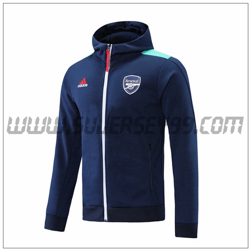 Chaqueta con Capucha FC Arsenal Azul Marino 2021 2022