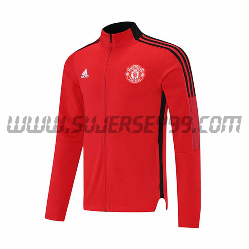 Chaqueta Futbol Manchester United Rojo/Negro 2021 2022