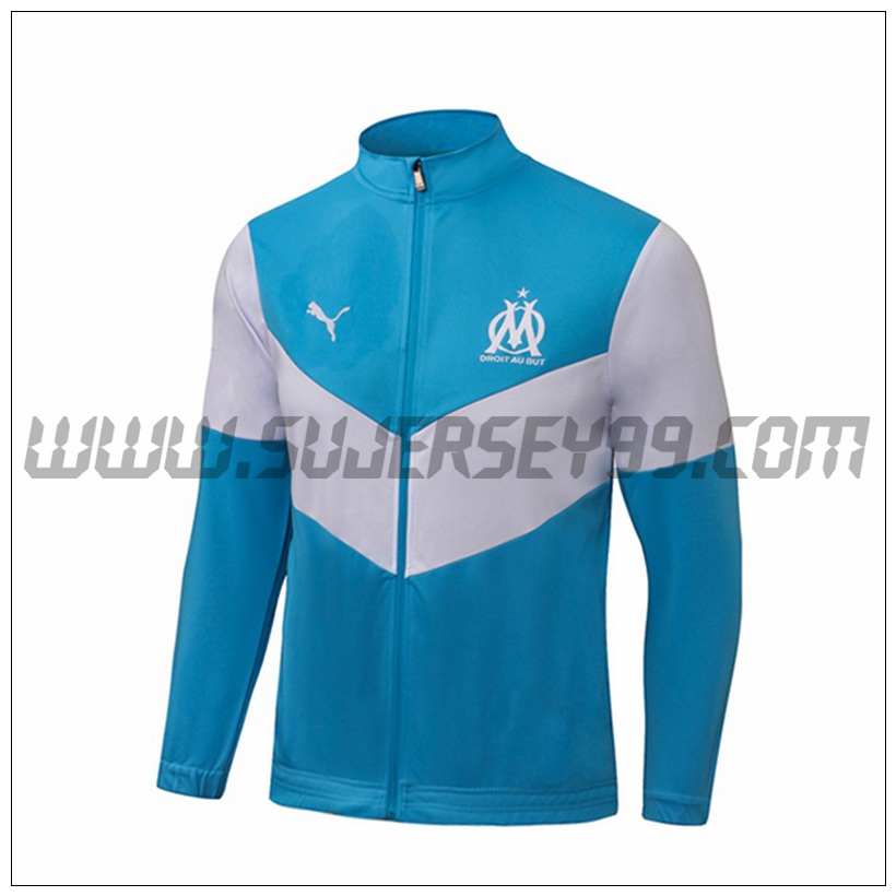 Chaqueta Futbol Marsella OM Azul/Blanco 2021 2022