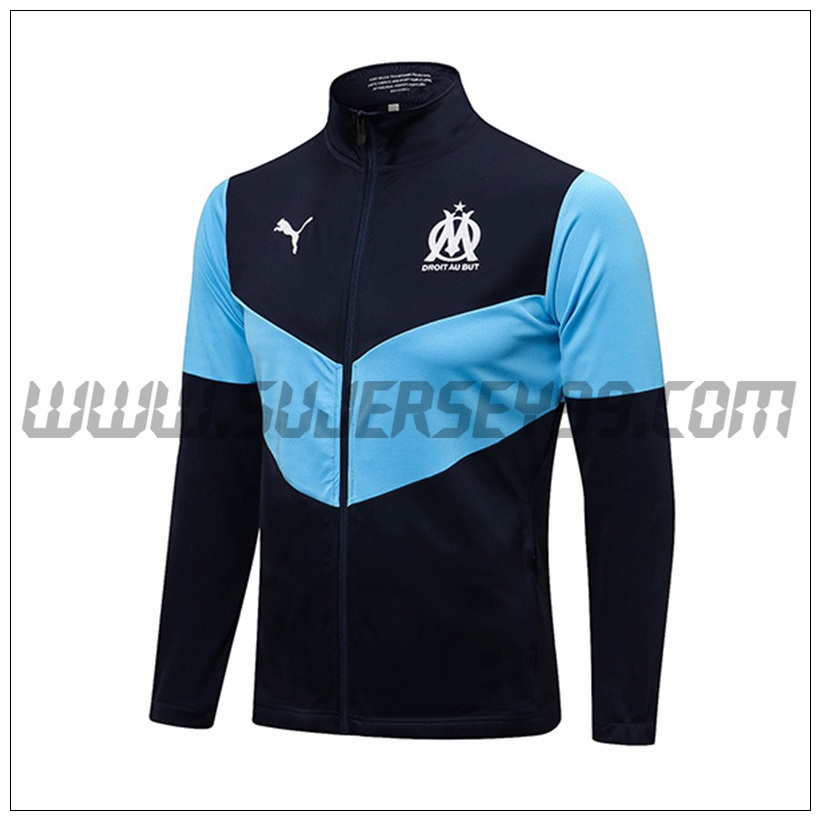 Chaqueta Futbol Marsella OM Azul/Negro 2021 2022 -1