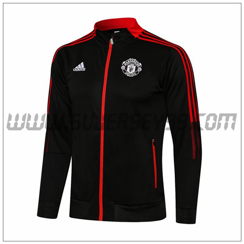 Chaqueta Futbol Manchester United Negro/Rojo 2021 2022