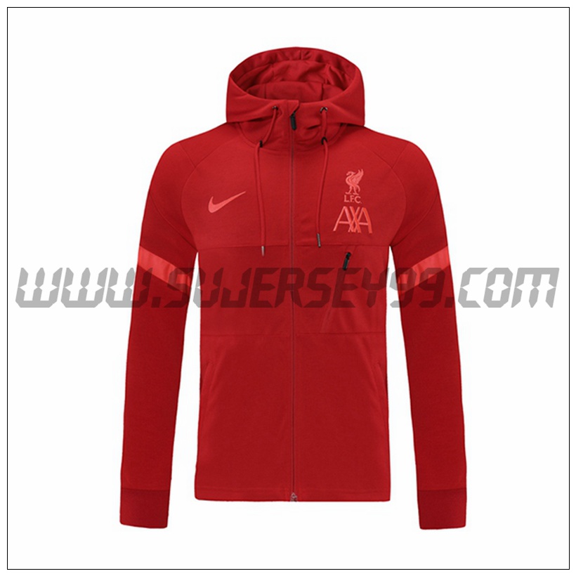 Chaqueta con Capucha FC Liverpool Rojo 2021 2022 -3