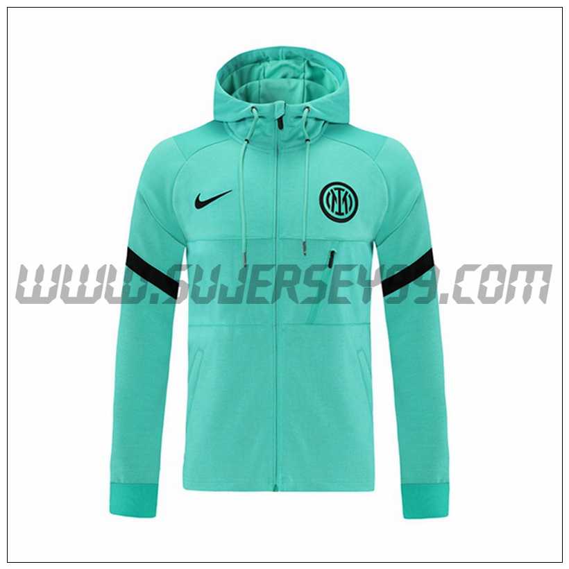 Chaqueta con Capucha Inter Milan Verde 2021 2022