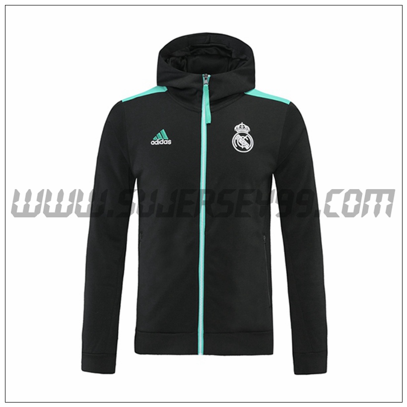 Chaqueta con Capucha Real Madrid Negro/Verde 2021 2022