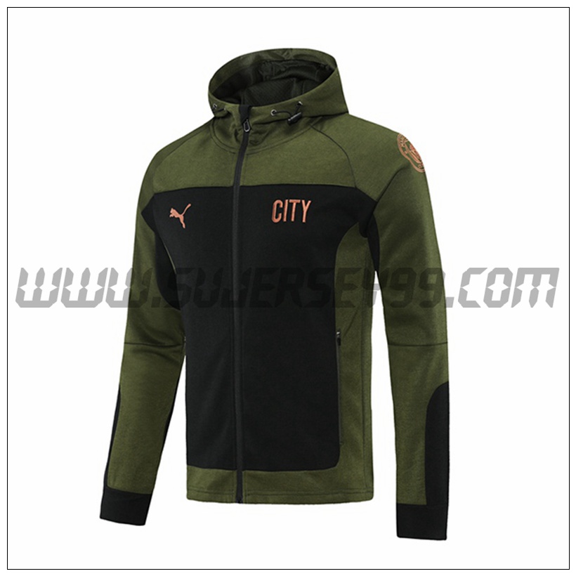 Chaqueta con Capucha Manchester City Negro/Verde 2021 2022