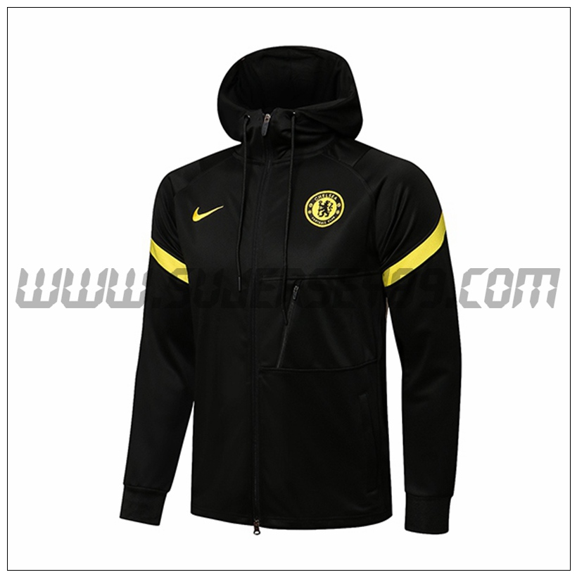 Chaqueta con Capucha FC Chelsea Negro/Amarillo 2021 2022