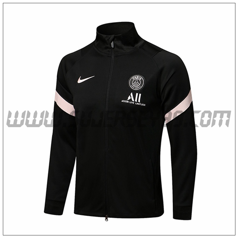 Chaqueta Futbol Jordan PSG Negro/Rosa 2021 2022