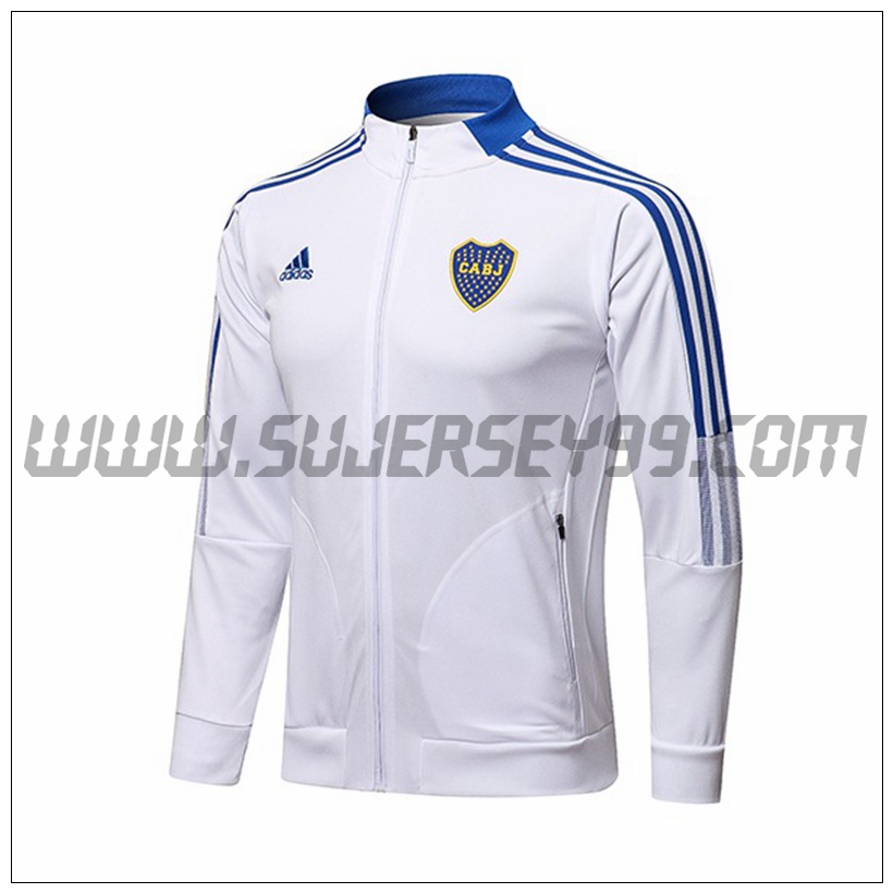 Chaqueta Futbol Boca JuNegros Blanco/Azul 2021 2022