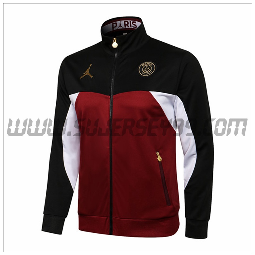 Chaqueta Futbol Jordan PSG Negro/Rojo 2021 2022