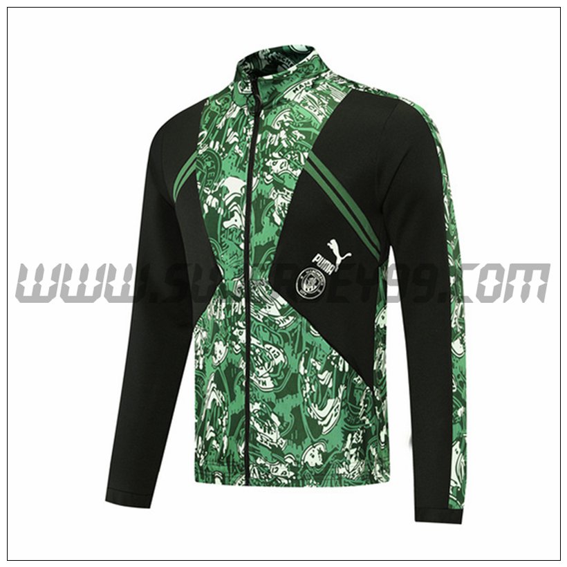 Chaqueta Futbol Manchester City Negro/Verde 2021 2022