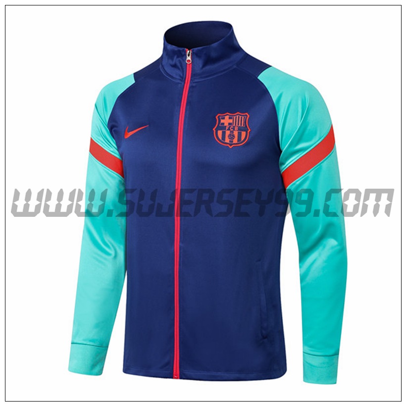 Chaqueta Futbol FC Barcelona Azul/Verde 2021 2022