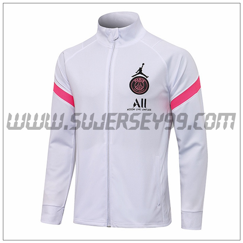 Chaqueta Futbol Jordan PSG Blanco/Rosa 2021 2022