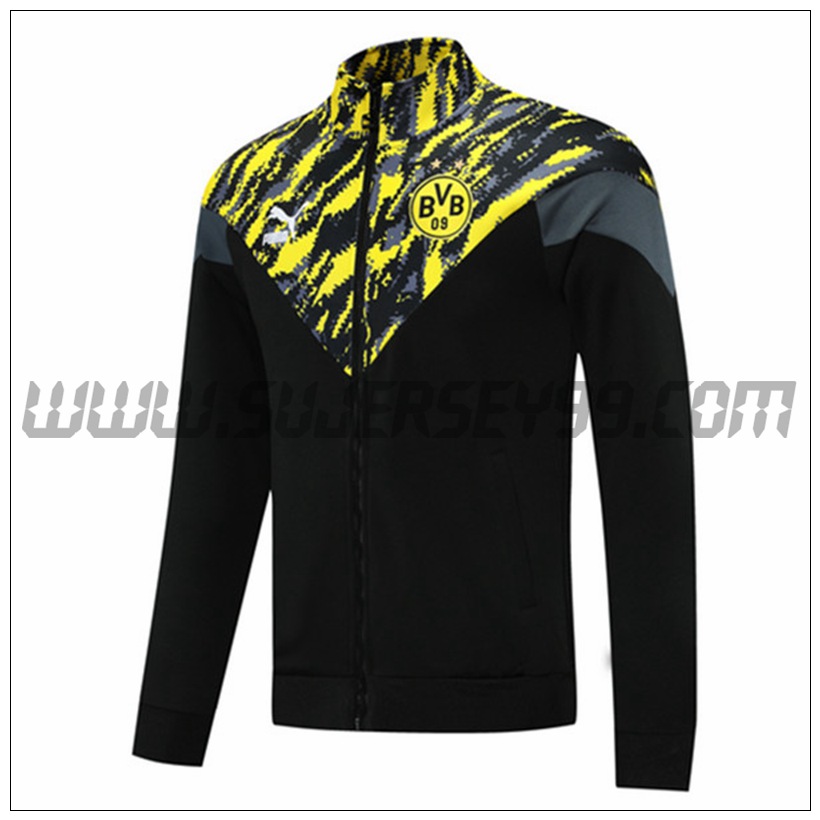 Chaqueta Futbol Dortmund BVB Negro/Amarillo 2021 2022