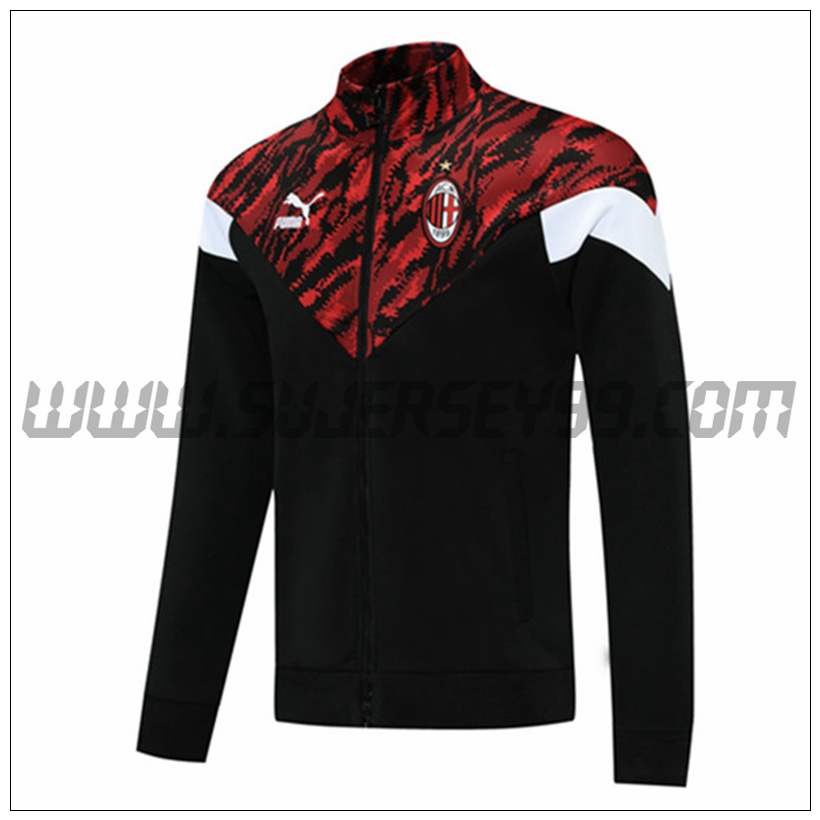 Chaqueta Futbol AC Milan Negro/Rojo 2021 2022