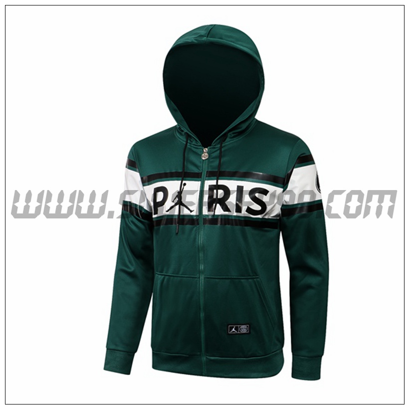 Chaqueta con Capucha Jordan PSG Verde Oscuro 2021 2022