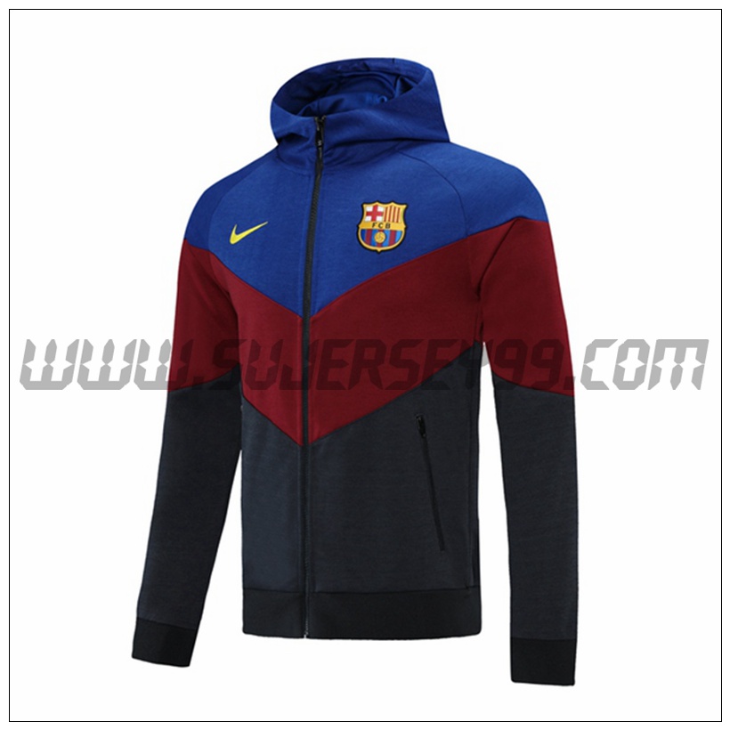 Chaqueta con Capucha FC Barcelona Azul/Marrón 2021 2022