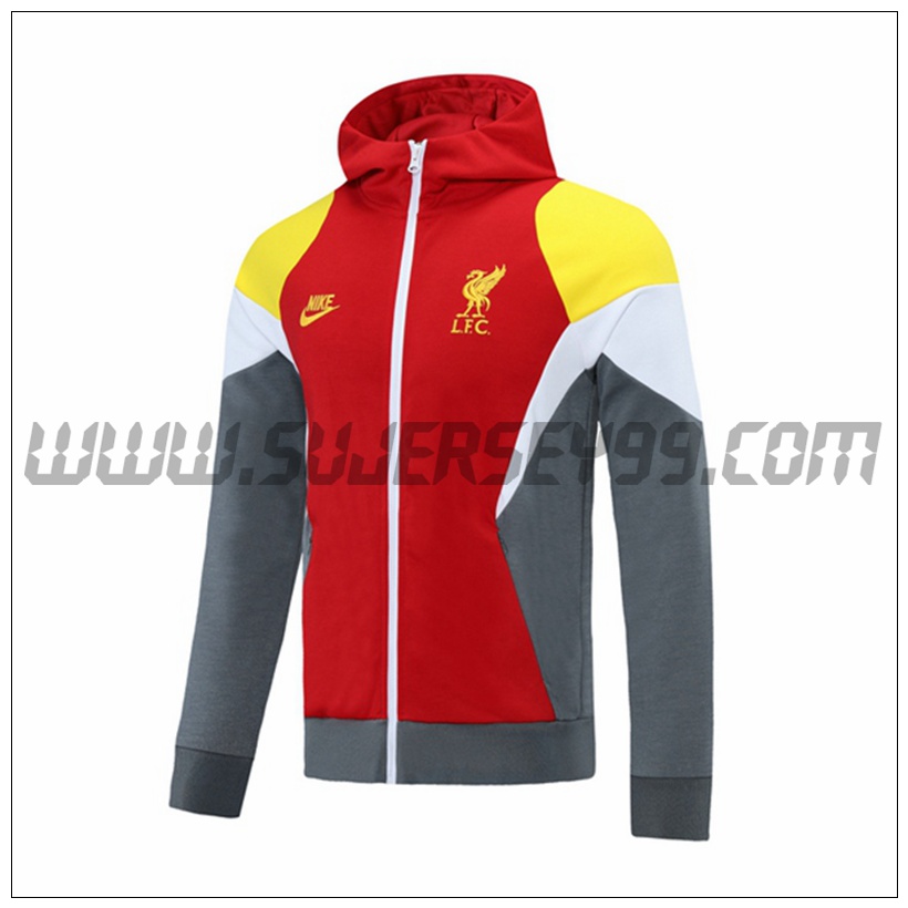 Chaqueta con Capucha FC Liverpool Blanco 2021 2022