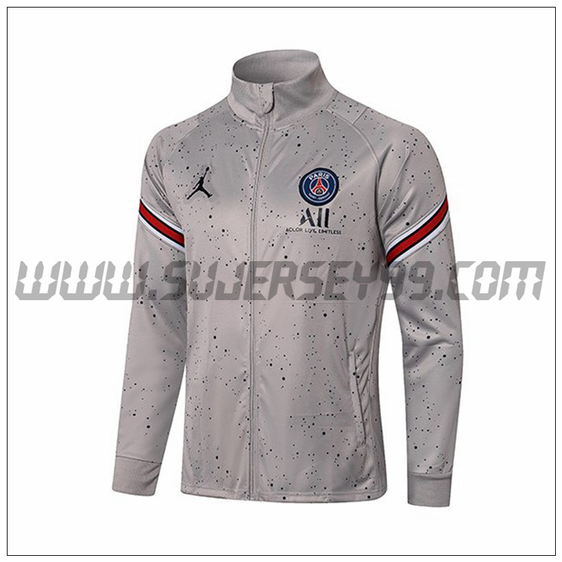 Chaqueta Futbol Jordan PSG Gris 2021 2022