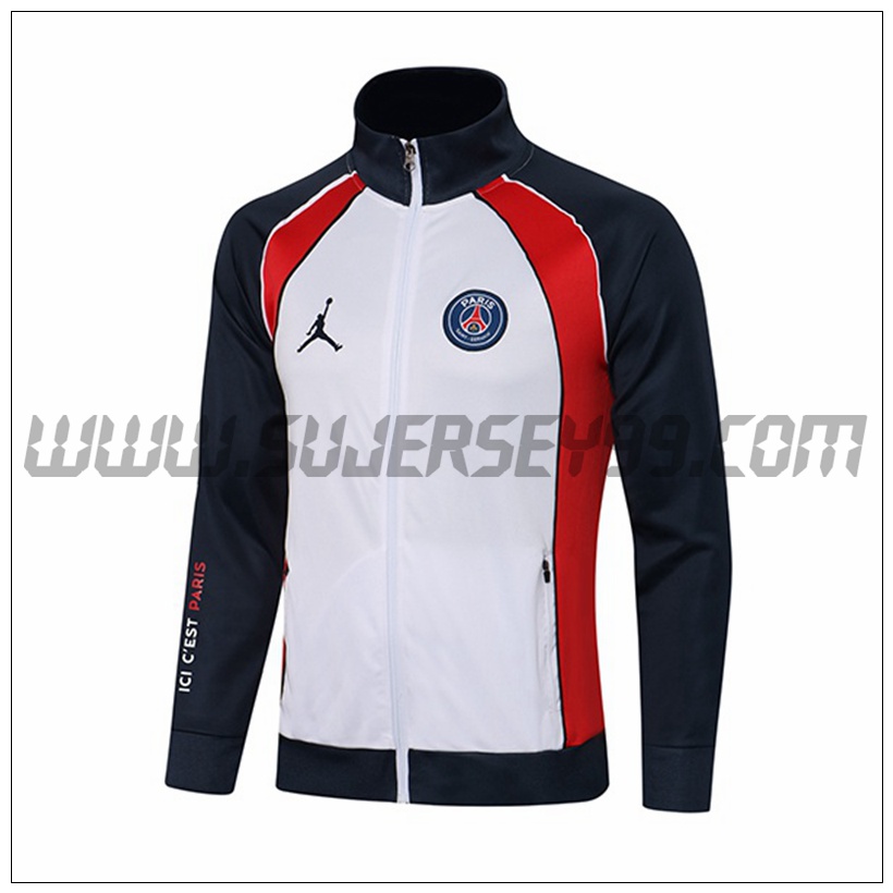 Chaqueta Futbol Jordan PSG Blanco/Rojo 2021 2022