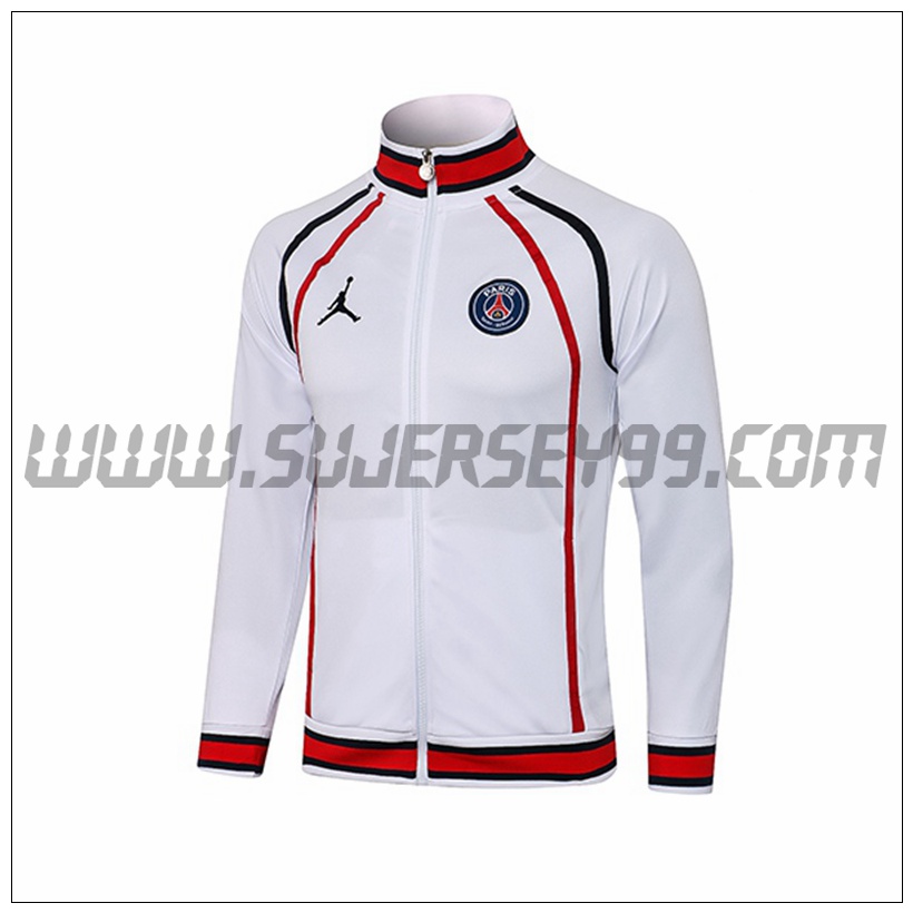 Chaqueta Futbol Jordan PSG Blanco/Rojo 2021 2022 -1