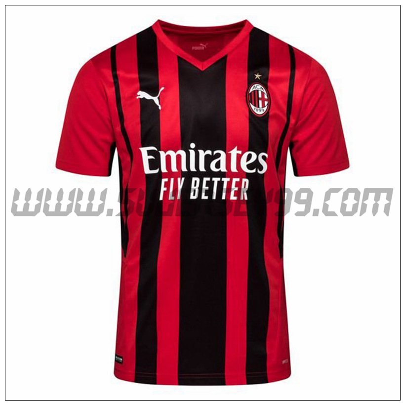 Primera Camiseta Futbol AC Milan 2021 2022