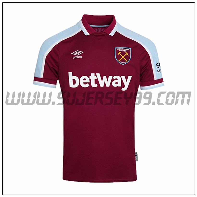 Primera Camiseta Futbol West Ham 2021 2022