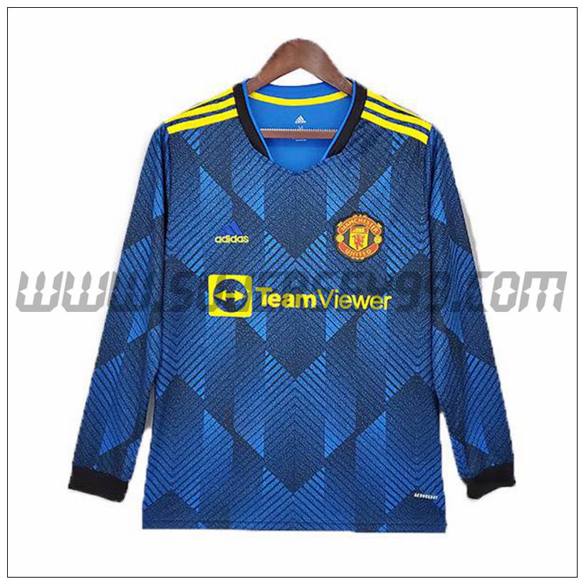 Segunda Camiseta Futbol Manchester United Manga Larga 2021 2022